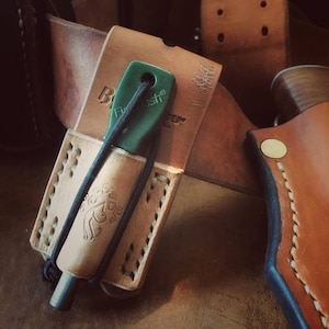 Leather firesteel belt sheath loop Holster