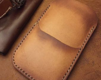 M14   iPhone leather sleeve case, hand stitched