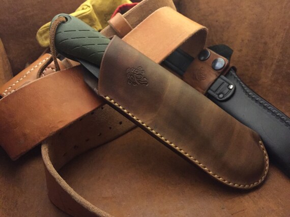 thumbnail interactive-video image 1 of Hermit Handmade Leather Sheath For Bahco Laplander Folding Saw USA Made 1 of 6