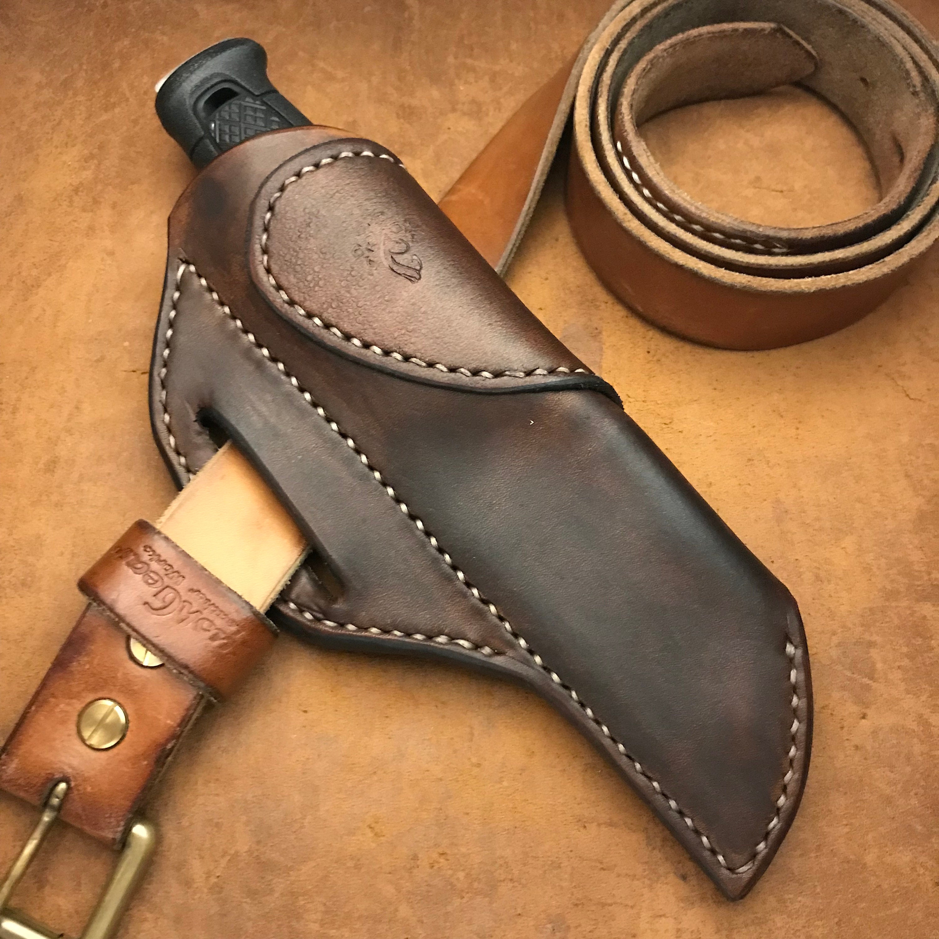 10 Draw Knife w/Leather Sheath