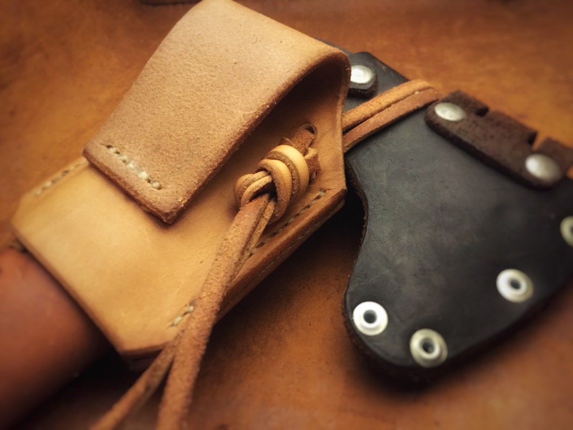 Wisemen Trading Leather Axe Belt Loop/Holster - Veg Tan, Handmade In USA, Antique Brown - View #2