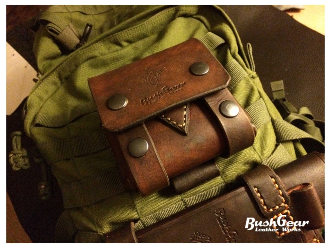 Leather Pouch / Survival Kit / Bushcraft / Molle SMALL Etsy