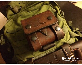 Leather Pouch Survival Kit Bushcraft Molle SMALL Etsy