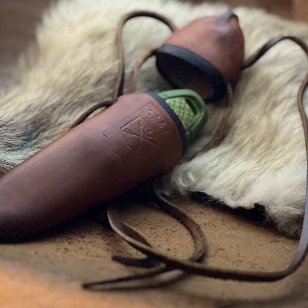 Tradicional Scandinavian hooded  Leather sheath for Morakniv Eldris