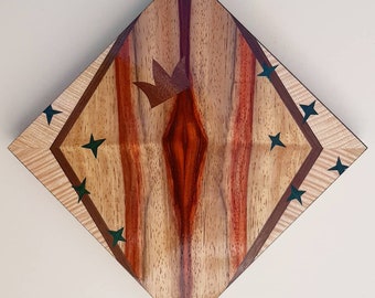 Exotic Hardwood Vulva Charm /& Keyring