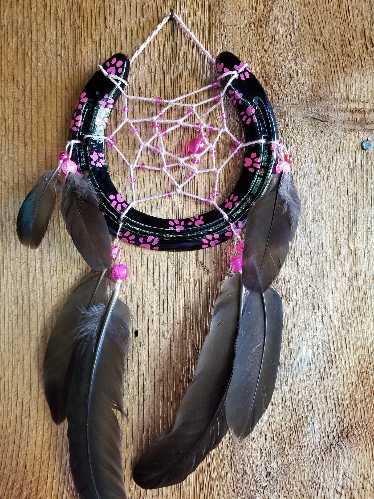 Horse Shoe Dream Catchers With Paw Prints 1 Etsy