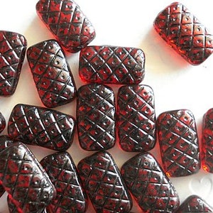 20 pcs, 13 mm x 7 mm Czech  Glass Beads.  Made in Czech Republic