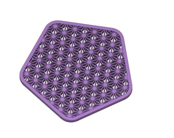 Pentagon Tile Laser Cut File: Triangle Pattern STL DXF (5 inches)