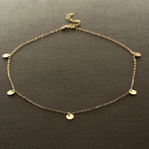 Delicate Gold Discs Necklace 14K Gold Filled Every Day Dainty Gold Necklace image 2