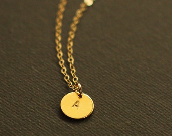 Tiny Gold Initial Necklace - Gold Personalized Initial Necklace - Customized necklace