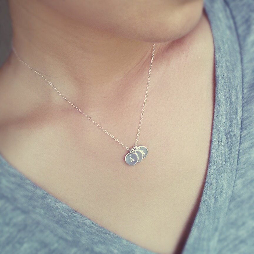 Silver Initials Necklace 4 Initials Sterling Silver - Etsy