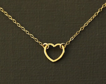 Sterling Silver Open Heart Necklace
