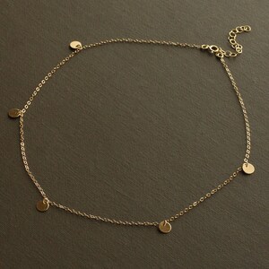 Delicate Gold Discs Necklace 14K Gold Filled Every Day Dainty Gold Necklace image 4