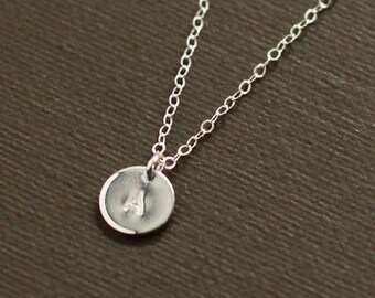 Tiny Silver Initial Necklace - Sterling Silver Personalized Initial Necklace - Customized necklace