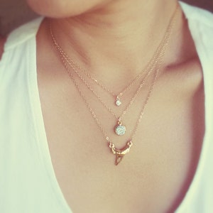 Tiny Crystal Drop Necklace - Minimalist CZ Crystal Necklace