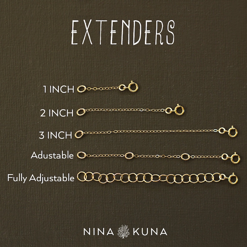 Necklace Extender Extenders in Gold Fill, Rose Gold Fill and Sterling Silver image 1