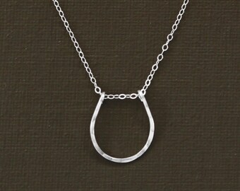 Horseshoe Necklace - Hand Hammered Sterling Silver