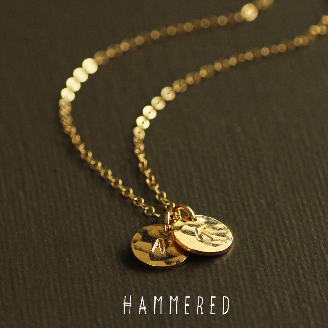 Gold Initials Necklace 4 Initials Gold Personalized | Etsy