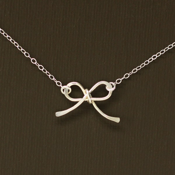 Sterling Silver Bow Necklace - Sterling Silver