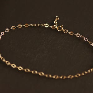 Gold Sparkle Glitter Starburst Chain Anklet 14K Gold Fill Made in USA