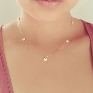 Delicate Gold Discs Necklace 14K Gold Filled Every Day Dainty Gold Necklace image 6