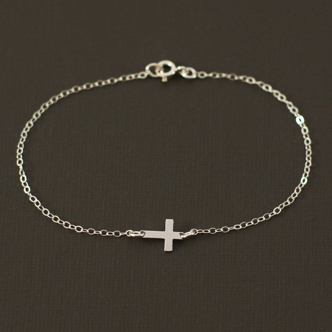 アクセサリー Vintage 50s Silver Chain Cross Bracelet Silver Cross Bracelet - Sterling Silver Cross Bracelet - Etsy
