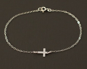 Silver Cross Bracelet - Sterling Silver Cross Bracelet