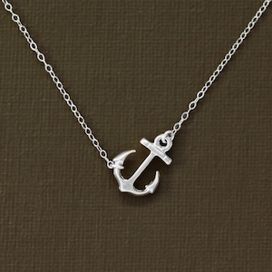 Collier ancre en argent Chaîne en argent sterling image 1