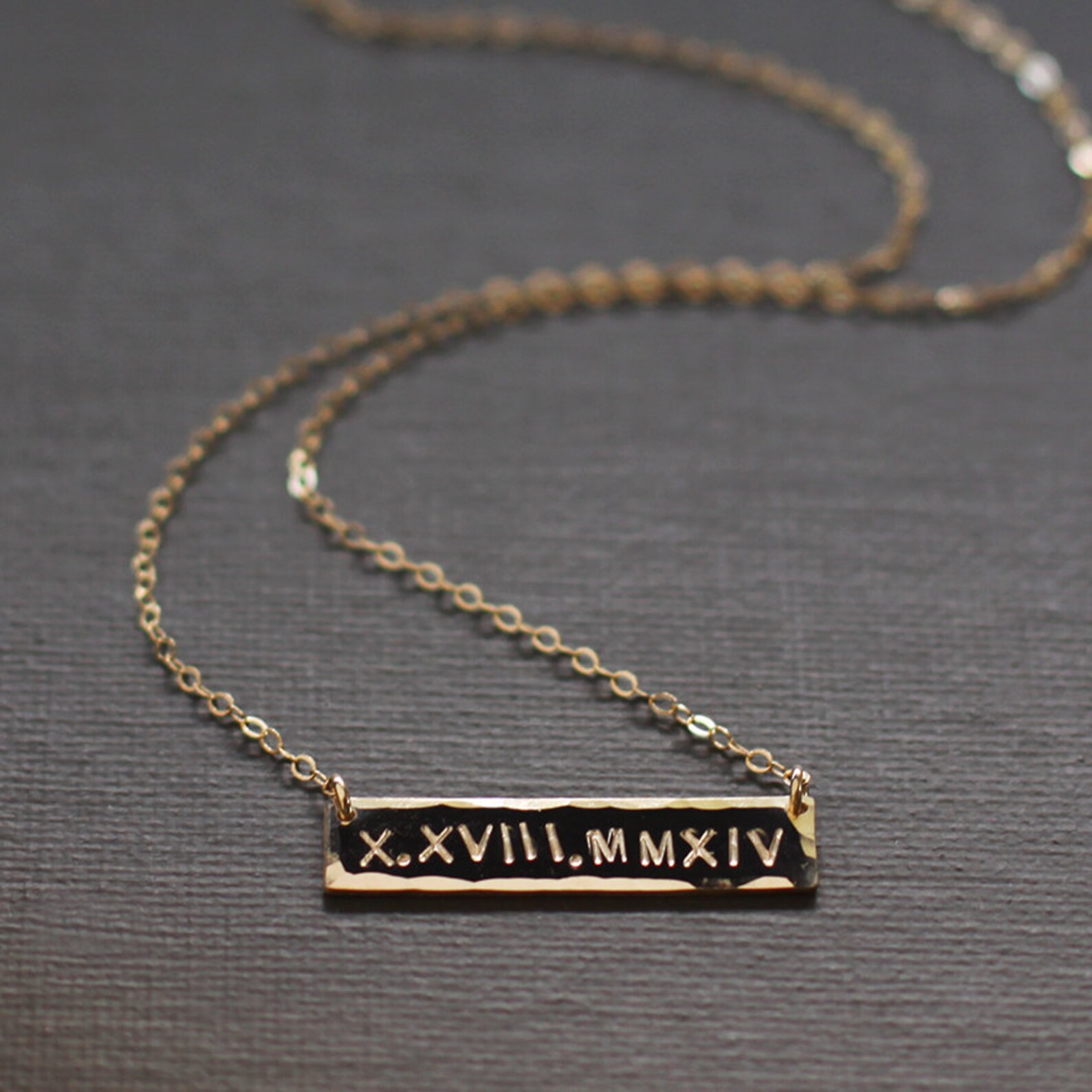 Roman Numeral Necklace Wedding Date Necklace Name Necklace Etsy