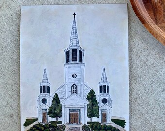 Immaculate Conception Catholic Church Print// Catholic Prints// Church Prints// South Louisiana Church// Gifts for Her// Religious Gifts