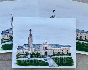 Sacred Heart Catholic Church Print// Catholic Prints// Church Prints// South Louisiana Church// Gifts for Her// Religious Gifts// Catholic