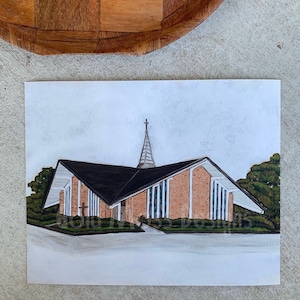 Our Lady Queen of Angels Catholic Church Print// Catholic Prints// Church Prints// South Louisiana Church// Gifts for Her// Religious Gifts