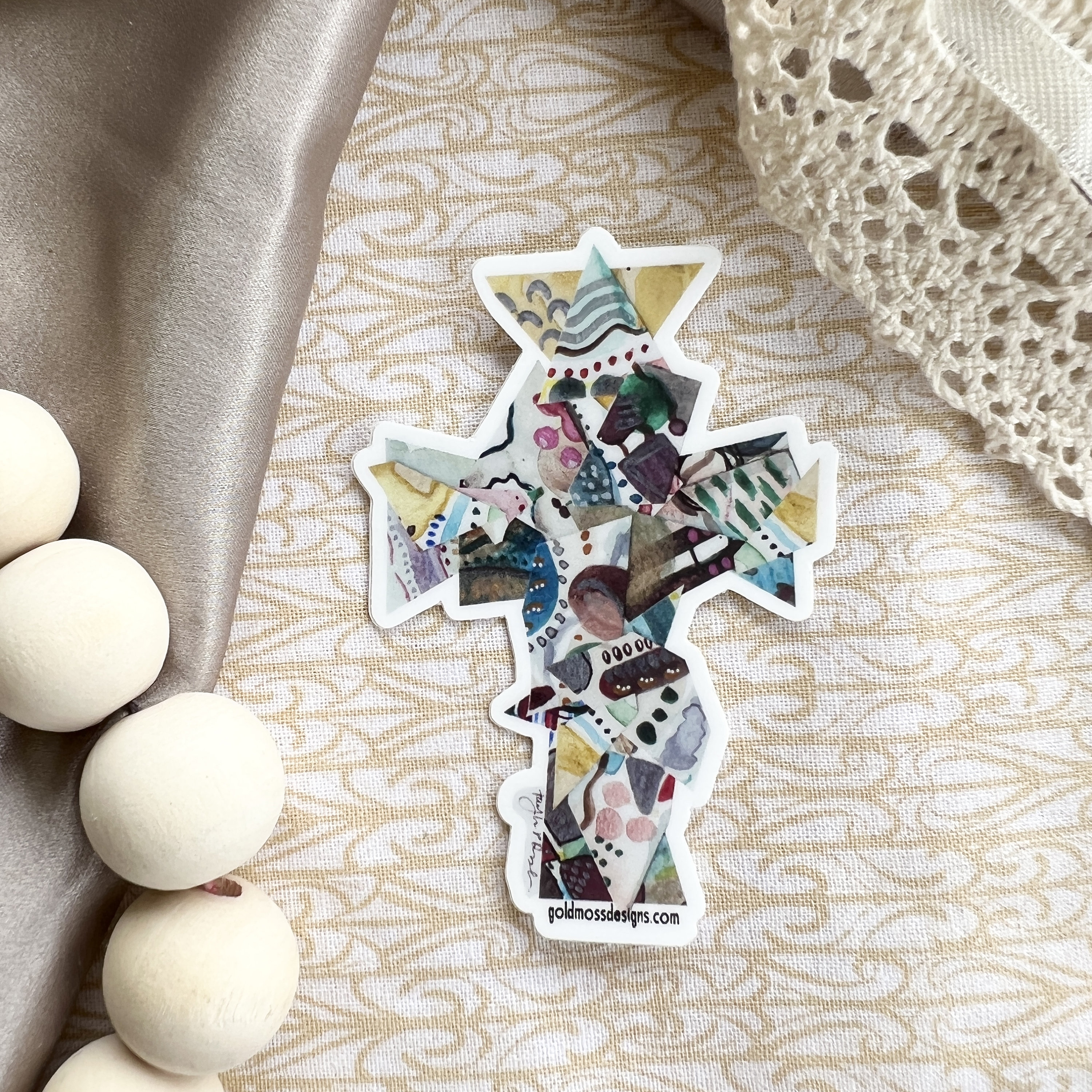 Abstract Cross Sticker// Colorful Cross Sticker// Vinyl Stickers ...