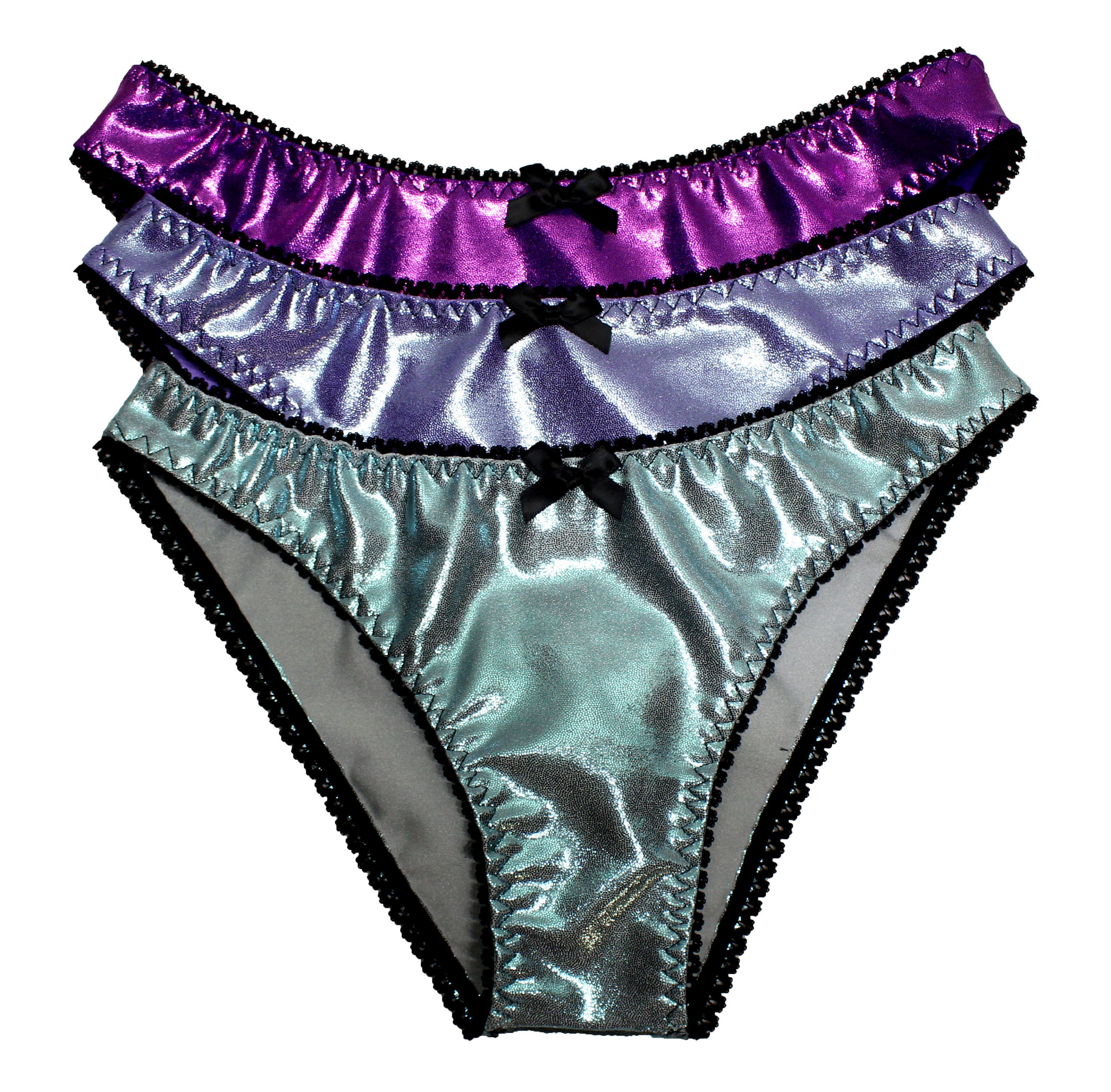 Fashion Women Wet Look Briefs Shiny Panties Metallic Underwear