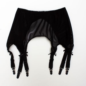 Batwing.  high waisted (6) garter belt // Mesh Garterbelt , Black Lingerie , Pinup Lingerie , Mesh Lingerie