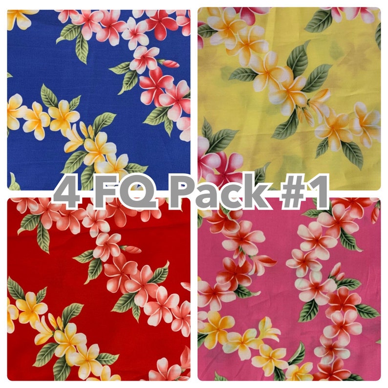 4 pack Fat Quarter Beautiful Cotton Hawaiian Print Fabric Etsy