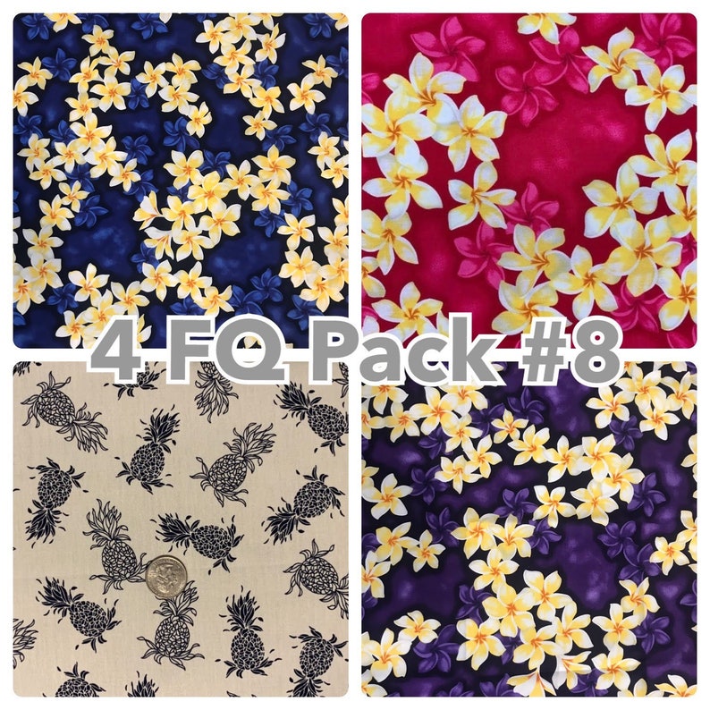 4 pack Fat Quarter Beautiful Cotton Hawaiian Print Fabric Etsy