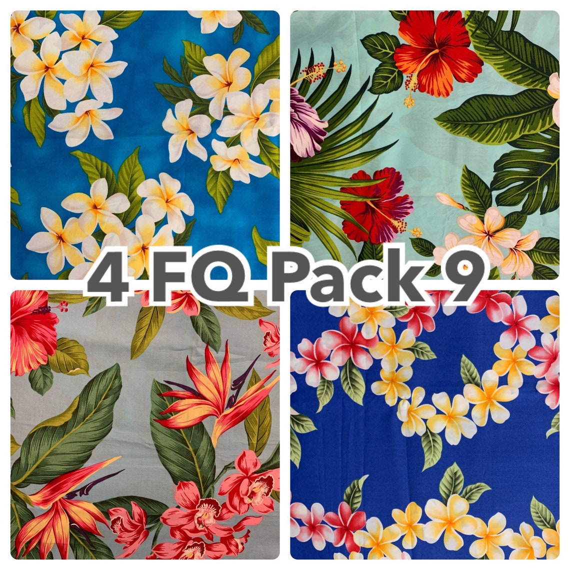 4 pack Fat Quarter Beautiful Cotton Hawaiian Print Fabric Etsy