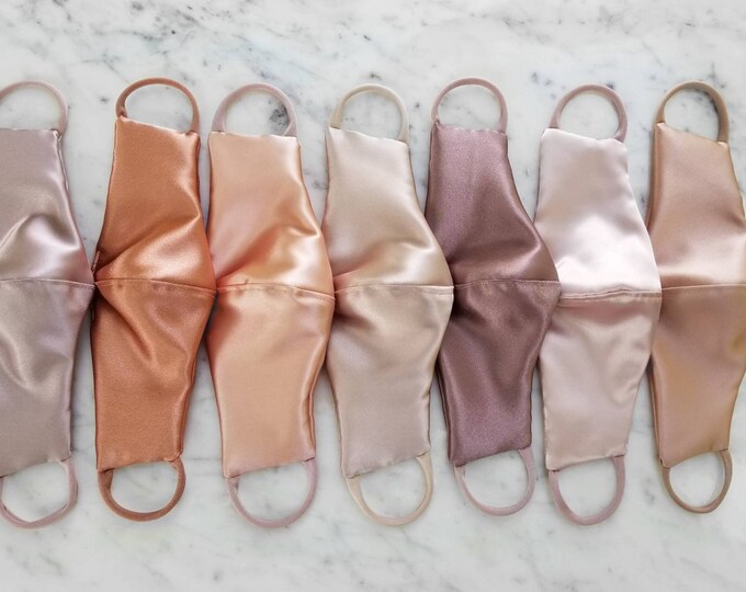 Damen Satin Nude Konered Cut Gesichtsmaske