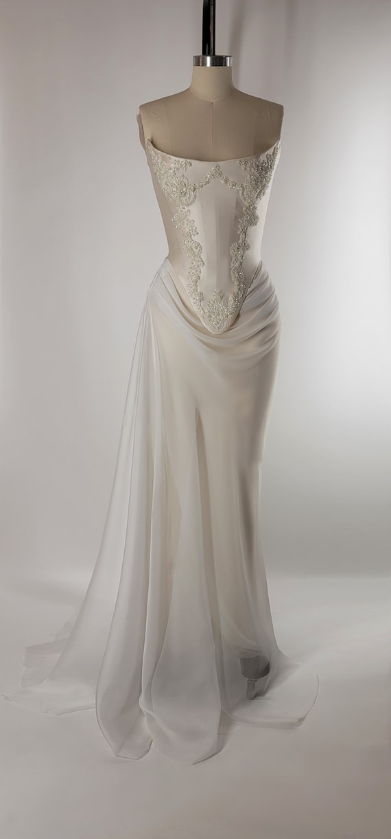 white christmas dresses Ladivine WN307 - Embellished Off-Shoulder Bridal Gown 16 / Off White main image 1