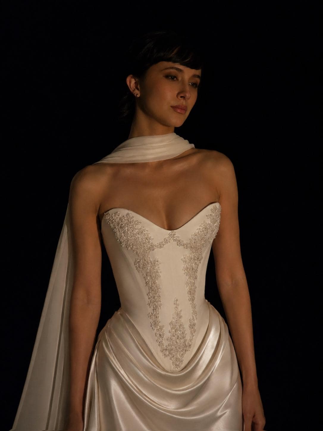 kim mesh corset tulle formal dress Gown in cups Lining