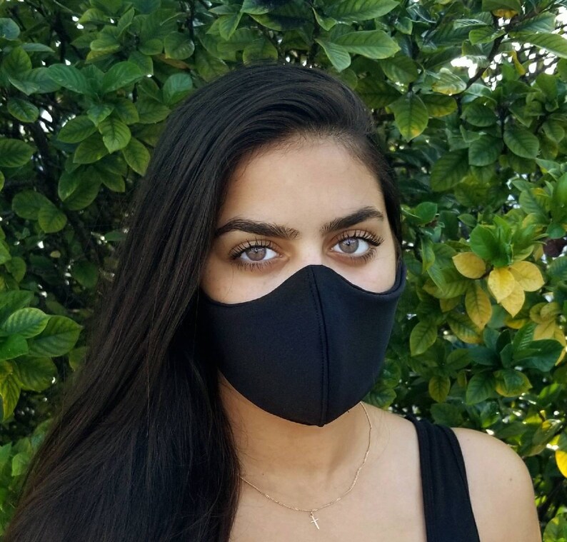 Face Mask Women's Black 100 Stretch Heavyweight Cotton Etsy