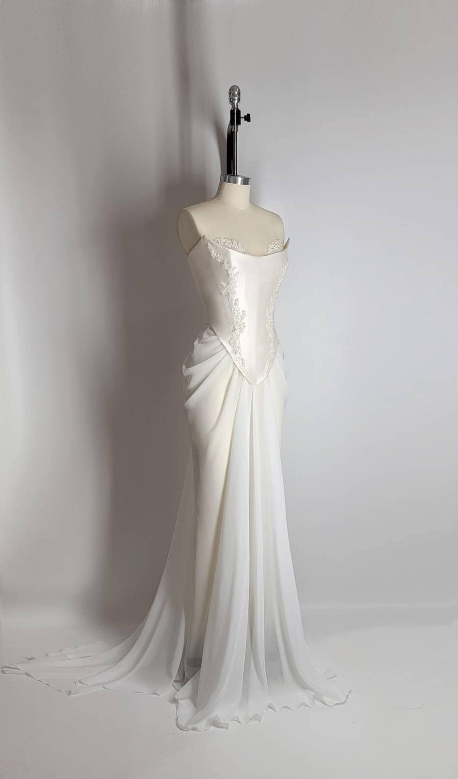 SOL | Pre-order Handmade Draped Pearl off White Chiffon