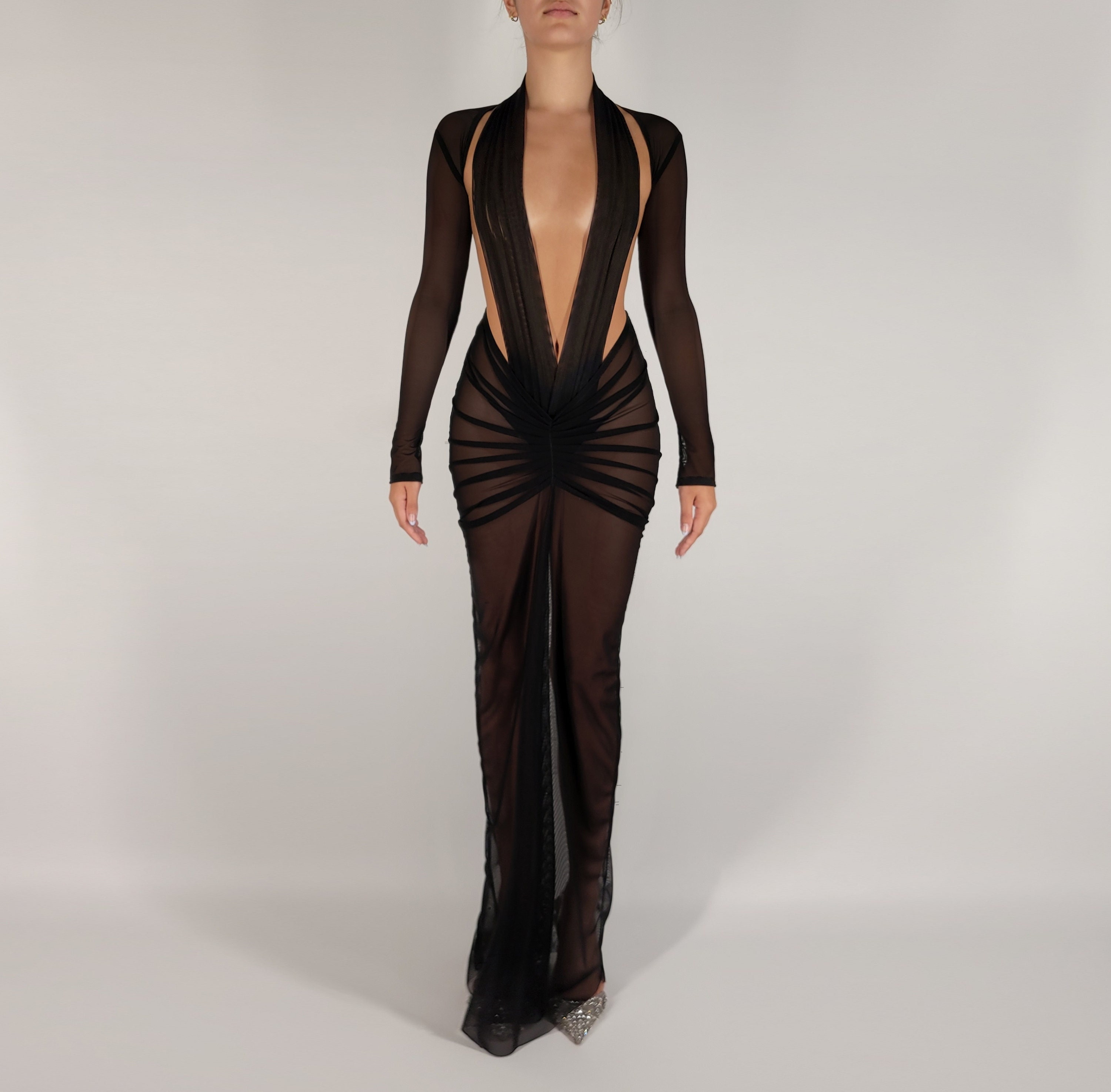 extreme high slit dress Ava Presley 40085 Two-Tone Strapless Gown with Train main image 1