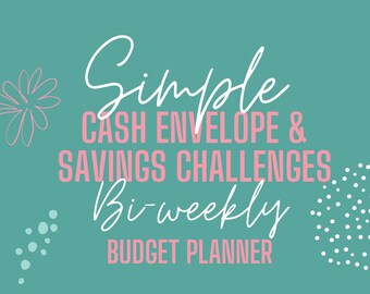 Simple Cash Envelope & Savings Challenges | Digital Budget Planner, Digital Planner, Bi-Weekly Budget, GoodNotes Digital Planner,