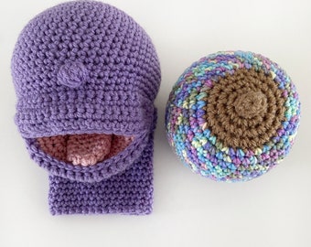 Crochet BreastFeeding set | 2 PC Lactation Puppet & Breast | teaching prop | Doula Midwife | Tongue Tie demo | lactation consultant | IBCLC