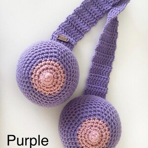 Breast Pumping & Breastfeeding Technique Scarf || Must-Have for Doulas, Lactation Consultants, Midwives, OBGYN, nursing | crochet boob model Purple