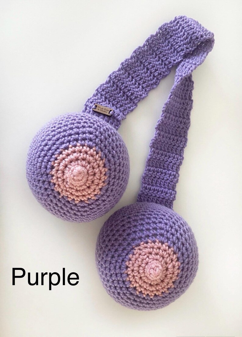 Breast Pumping & Breastfeeding Technique Scarf || Must-Have for Doulas, Lactation Consultants, Midwives, OBGYN, nursing | crochet boob model Purple