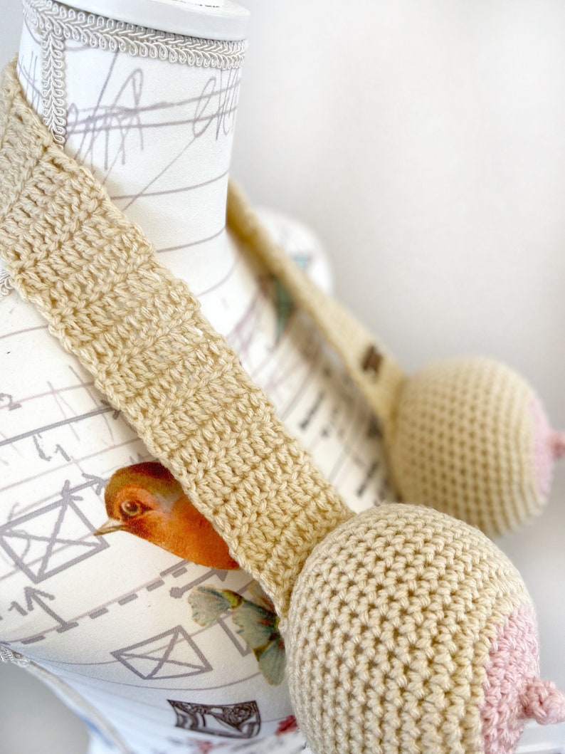 Breast Pumping & Breastfeeding Technique Scarf || Must-Have for Doulas, Lactation Consultants, Midwives, OBGYN, nursing | crochet boob model image 9