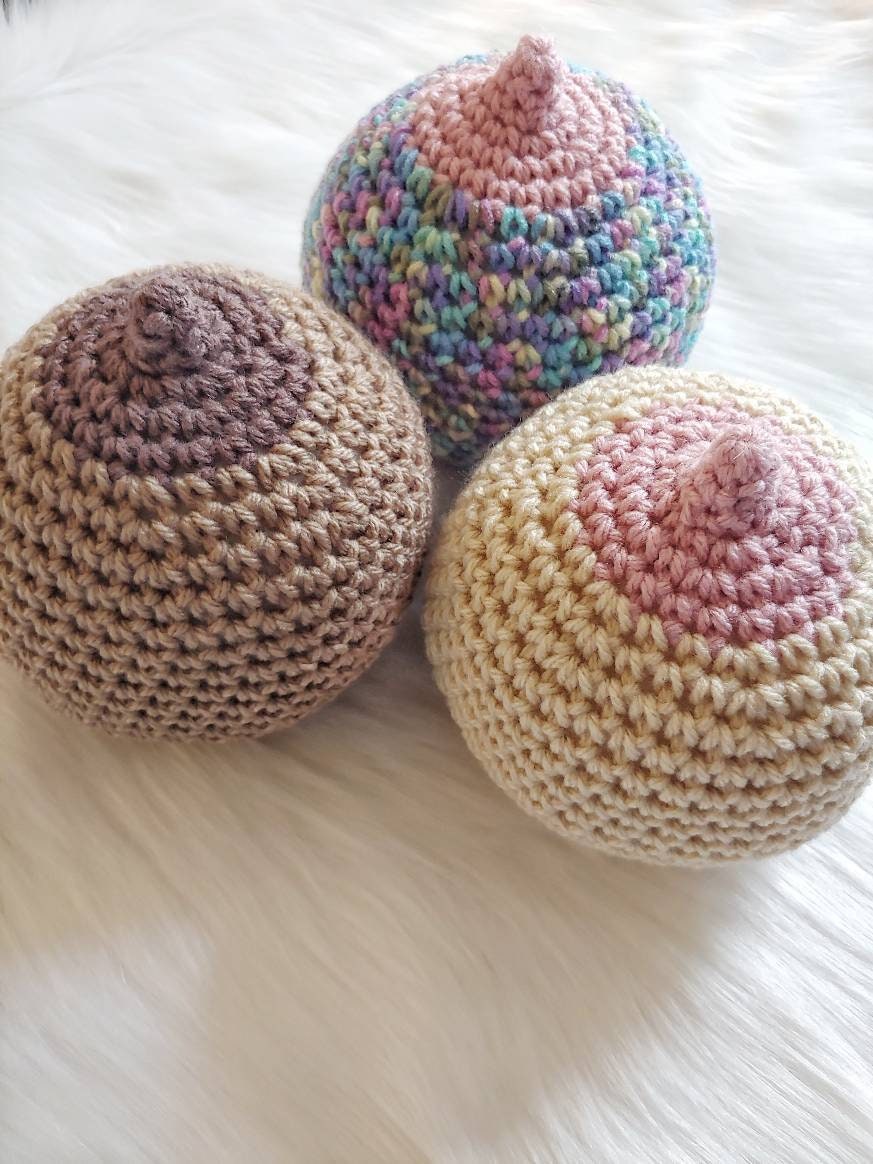 Crochet Breast Model for Doulas 4 Shades 4 Nipple Variations